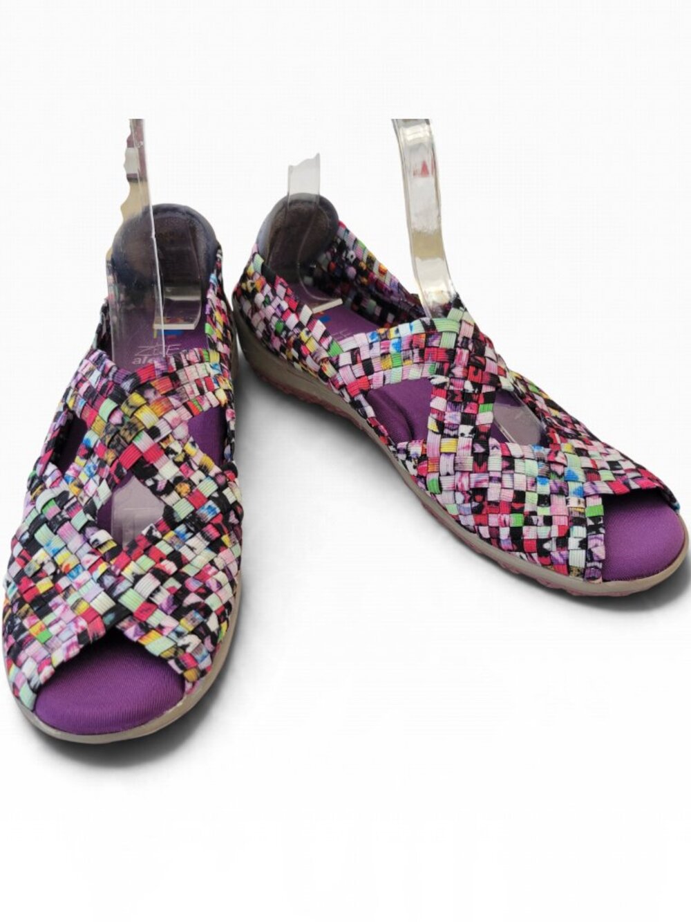 ZEE Alexis SARAH-A Multicolor Woven Crisscross Sandals (Size 7.5)